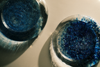 Glass Plate in Bottle Blue