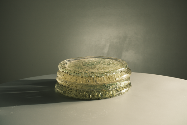 Glass Plates in Mixed Olive
