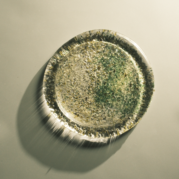 Glass Plates in Mixed Olive